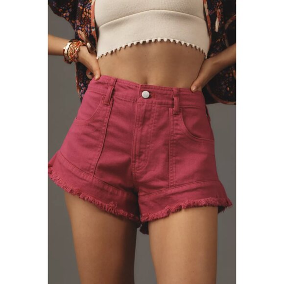 Anthropologie Pink Pilcro Slouchy Frayed Denim Shorts Size 27 New With T… - Picture 4 of 12